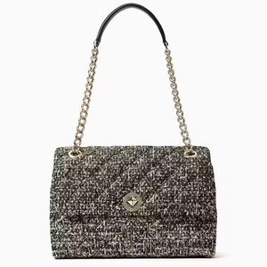 Kate Spade Silver Tweed Chain Shoulder Bag